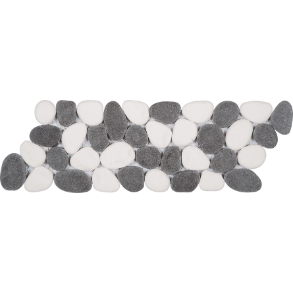 White&Black Reconstituted Pebble Mosaic Interlocking - stone (4x12) tile
